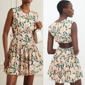 Agua By Agua Bendita Sucre Dos Gardenias Rosa Mini Dress Pink Green XL